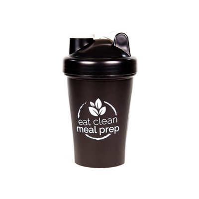 Black Protein Shaker Bottle by Eat Clean Meal Prep