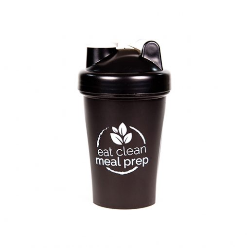 Black Protein Shaker Bottle by Eat Clean Meal Prep