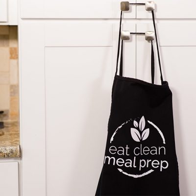 Black Apron with Eat Clean Meal Prep Logo